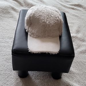 Womens white fluffy hat